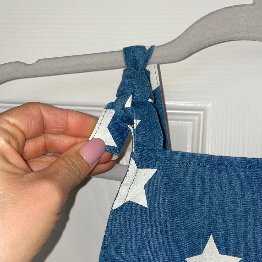 Bailey's Blossoms Denim Star Overalls - Picture 3 of 5